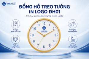 đồng hồ treo tường in logo