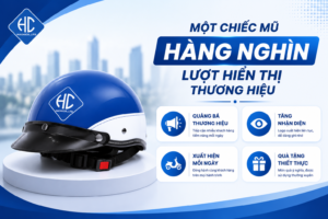mũ bảo hiểm in logo