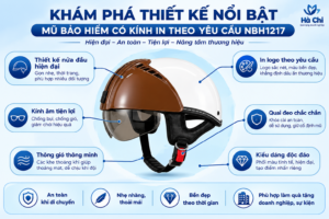mũ bảo hiểm có kính in theo yêu cầu