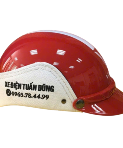 Mũ Bảo Hiểm Nửa Đầu Phối Viền Da NBH1203 in logo doanh nghiệp