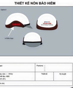 Mũ Bảo Hiểm Nửa Đầu Phối Viền Da NBH1203 in logo doanh nghiệp