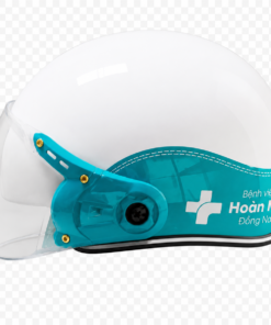mũ bảo hiểm nửa đầu sơn bóng có kính phối màu NBH1213