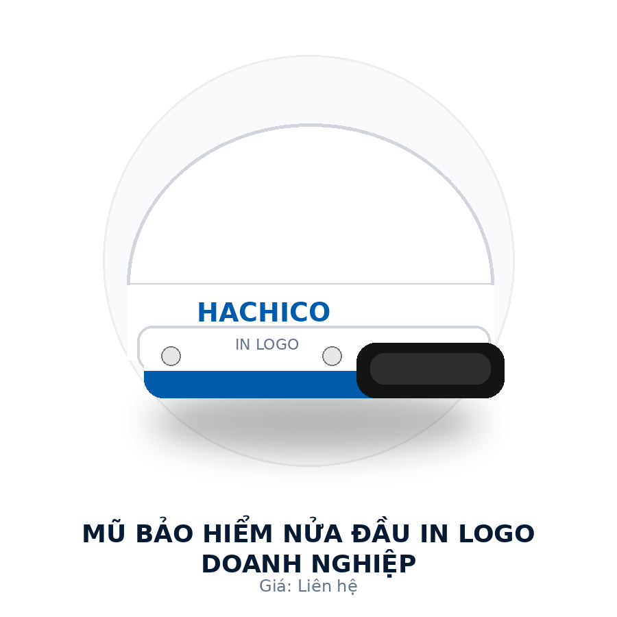 Mũ bảo hiểm nửa đầu in logo doanh nghiệp