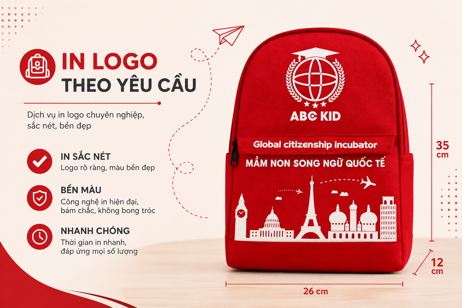 Balo Học Sinh HS01 - Balo Học Sinh Theo Yêu Cầu In Logo Trường Học - Image 7