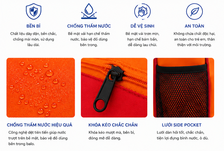 Balo Quà Tặng Học Sinh HS05: In Logo, Họa Tiết Theo Yêu Cầu Giá Sỉ - Image 7