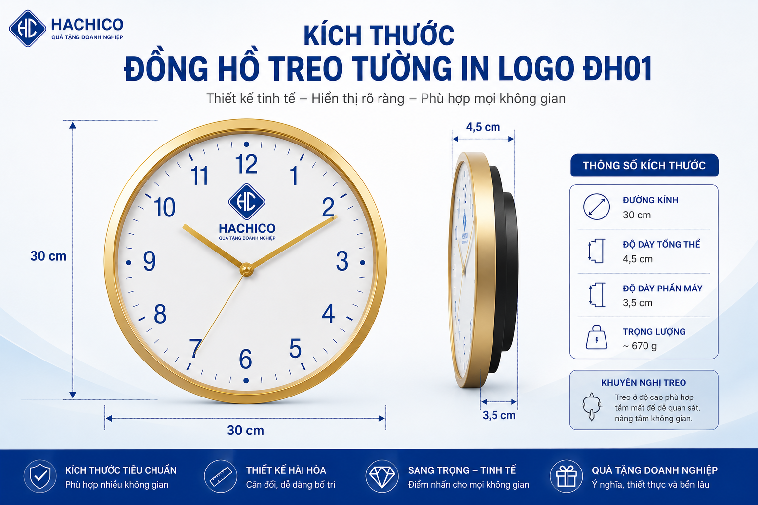 Đồng Hồ Treo Tường In Logo ĐH01 - Quà Tặng Doanh Nghiệp Sang Trọng, Quảng Bá Thương Hiệu Hiệu Quả - Image 4