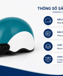 Mũ Bảo Hiểm Nửa Đầu In Logo