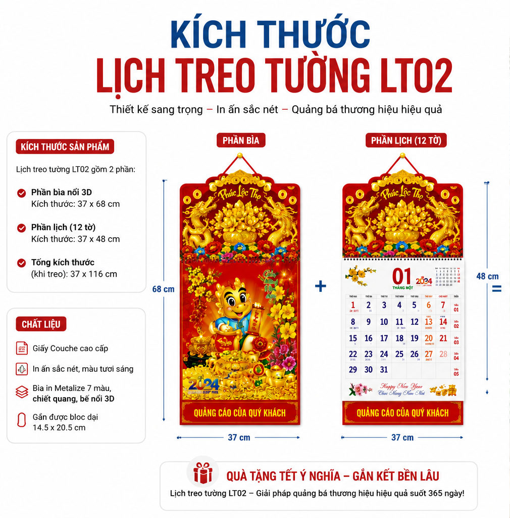 Lịch Treo Tường Theo Yêu Cầu LT02 | In Logo Doanh Nghiệp Sang Trọng, Quảng Bá Thương Hiệu Hiệu Quả - Image 6
