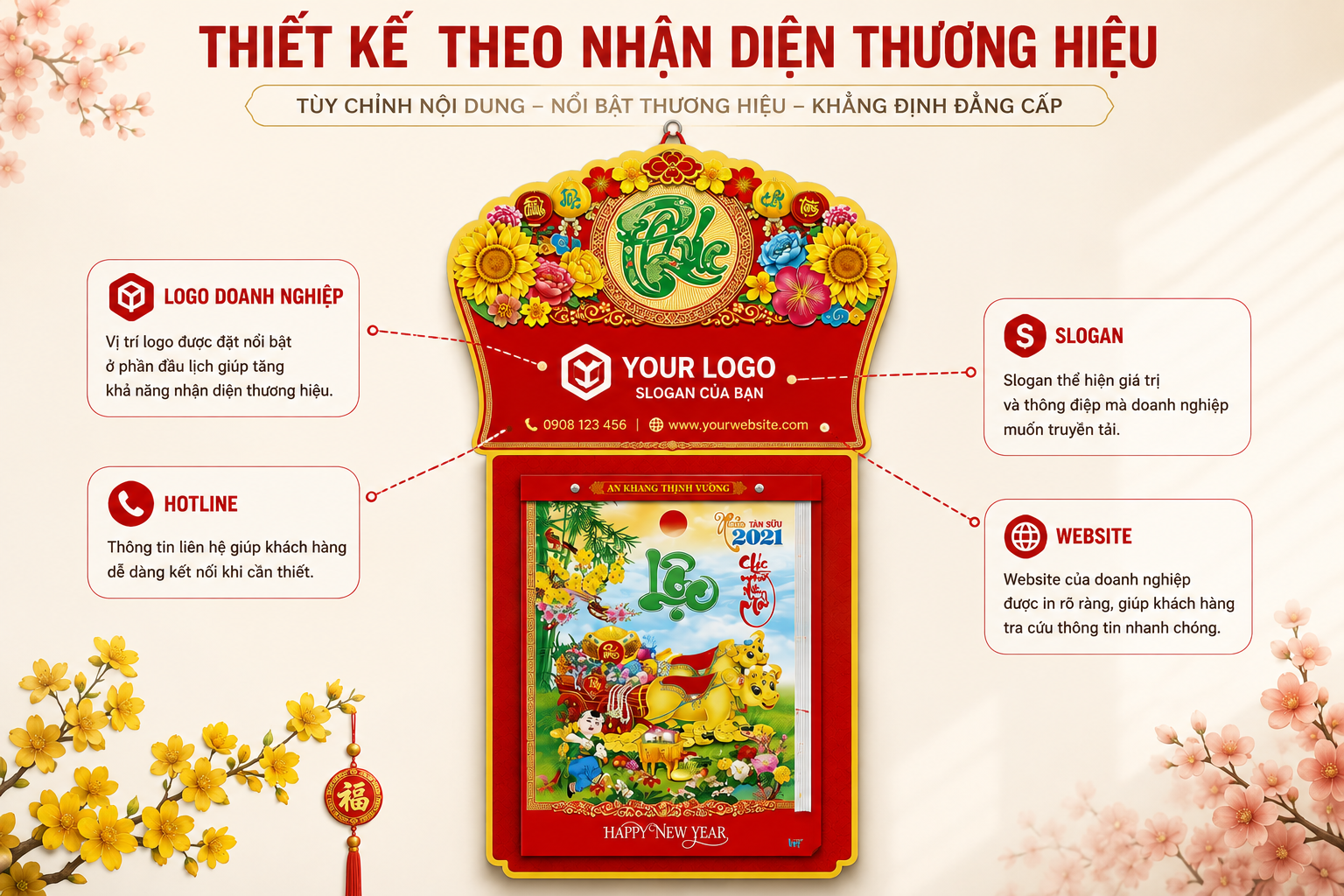 Lịch Treo Tường In Logo Theo Yêu Cầu LT01 | Lịch Treo Tường Quảng Cáo Doanh Nghiệp Cao Cấp - Image 4